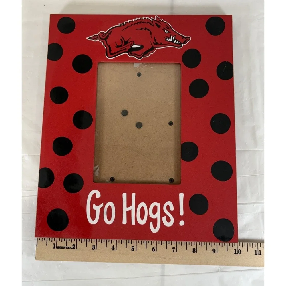 Arkansas Razorbacks Picture Frame Polka Dots Red Black Go Hogs! 4
